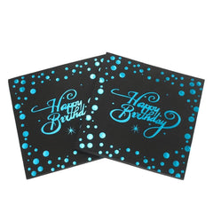 20pcs Happy Birthday Golden Bronzing Disposable Napkin