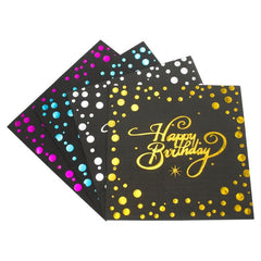 20pcs Happy Birthday Golden Bronzing Disposable Napkin