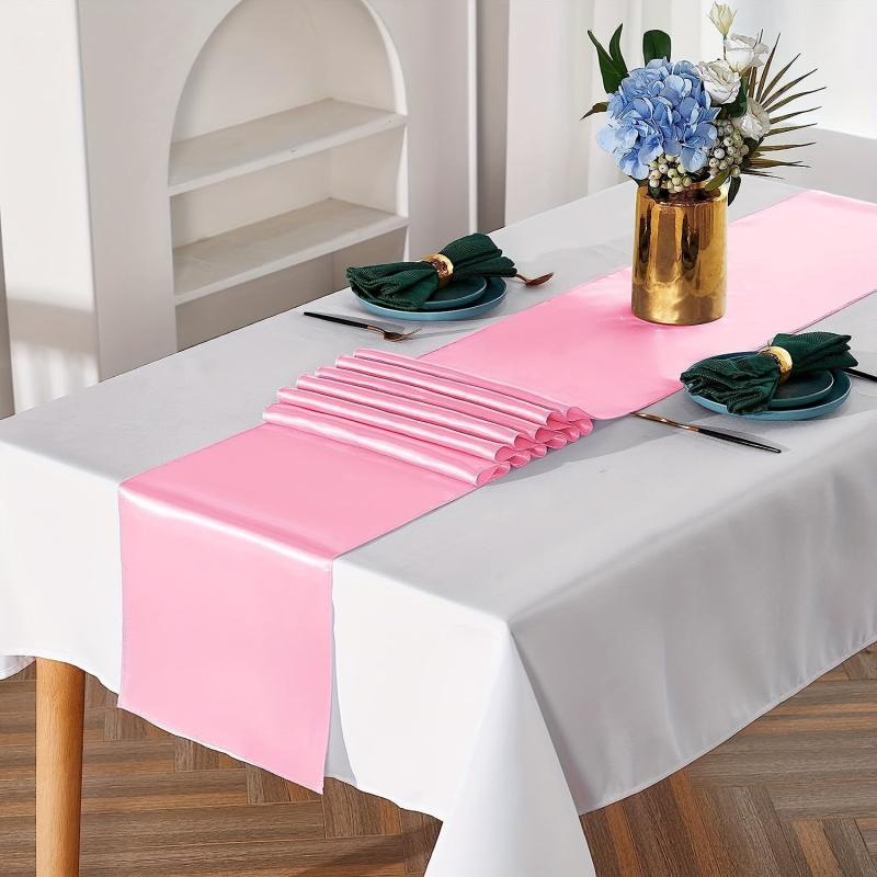 10 Pack Pink Satin Table Runner 30 48 X 274 32 Cm Long Wedding