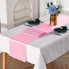 10 Pack Pink Satin Table Runner 30 48 X 274 32 Cm Long Wedding