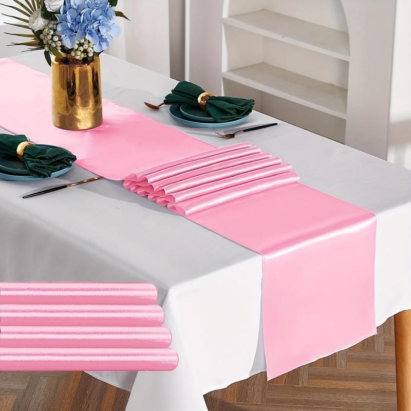 10 Pack Pink Satin Table Runner 30 48 X 274 32 Cm Long Wedding