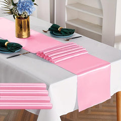 10 Pack Pink Satin Table Runner 30 48 X 274 32 Cm Long Wedding