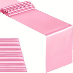 10 Pack Pink Satin Table Runner 30 48 X 274 32 Cm Long Wedding