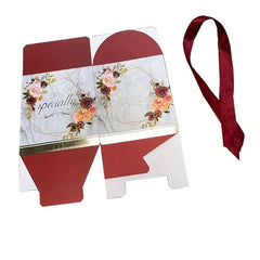 20pcs Ribbon Jade Seal Style Wedding Candy Boxes