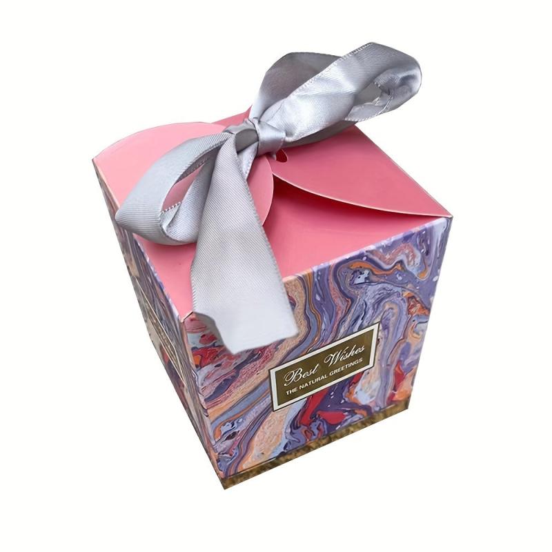 20pcs Ribbon Jade Seal Style Wedding Candy Boxes