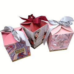 20pcs Ribbon Jade Seal Style Wedding Candy Boxes