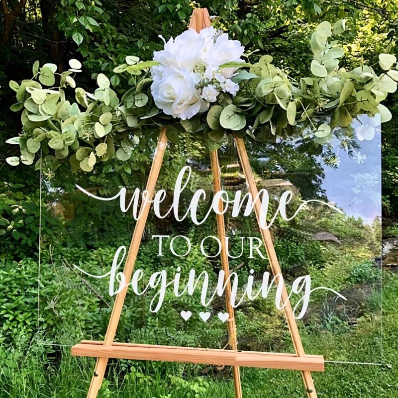 6pcs Square Panel Clear Acrylic Sheet Crafting DIY Wedding Sign Display
