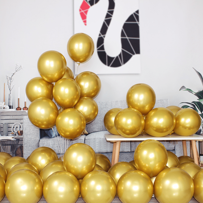 50pcs Round Metal Balloon 25 Birthday Party Decoration Wedding Proposal