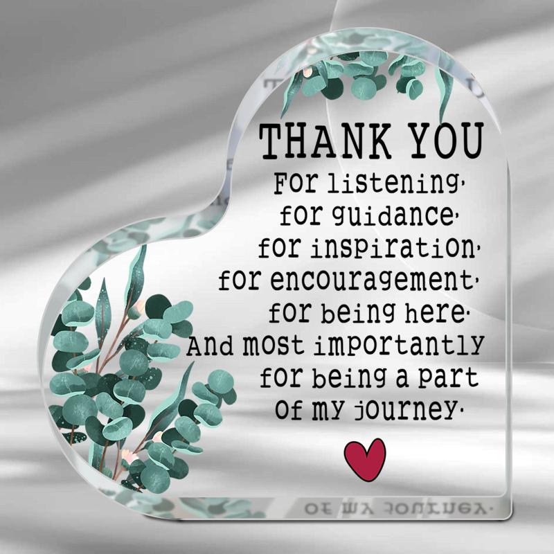 Heart Shaped Acrylic Desk Decor - Appreciation Gift for Women Teacher Coworkers