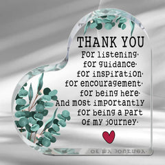 Heart Shaped Acrylic Desk Decor - Appreciation Gift for Women Teacher Coworkers