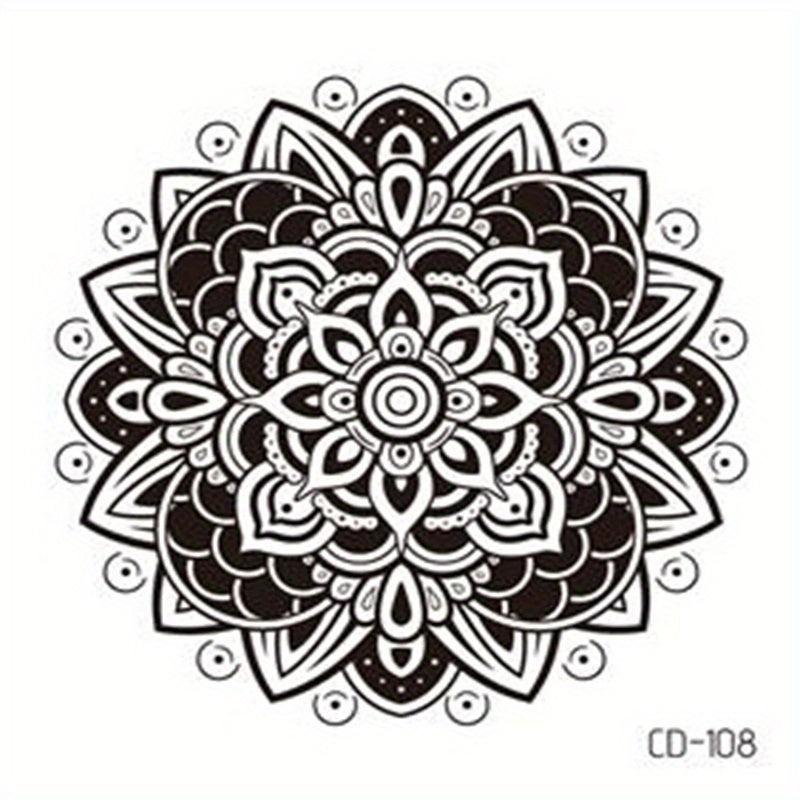 Exotic Flower Tattoos Sticker Vintage Pattern Party Favors