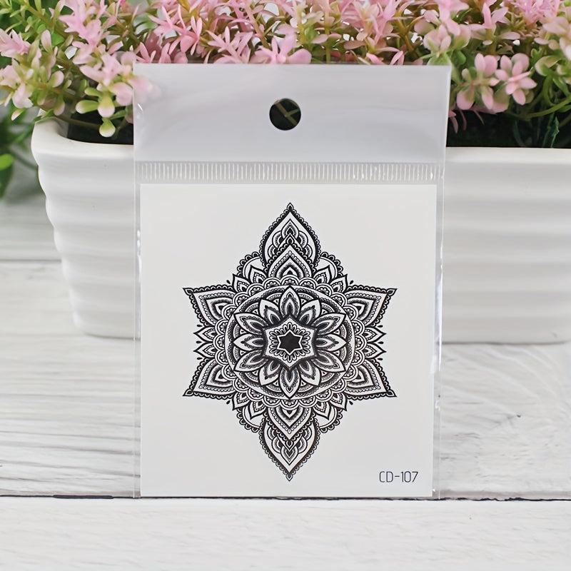 Exotic Flower Tattoos Sticker Vintage Pattern Party Favors