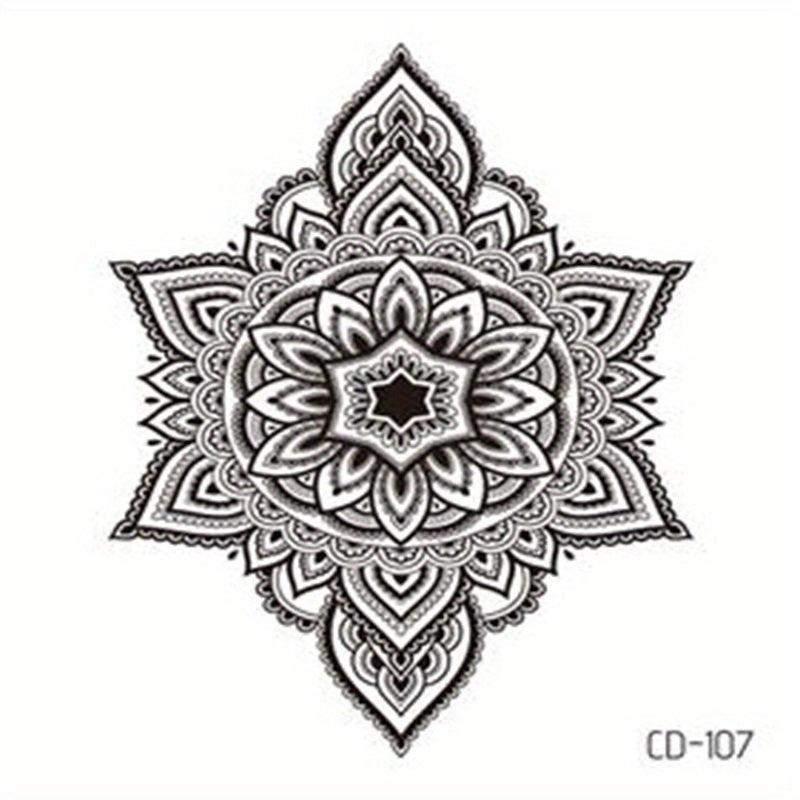 Exotic Flower Tattoos Sticker Vintage Pattern Party Favors
