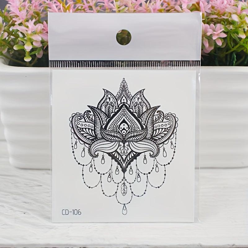 Exotic Flower Tattoos Sticker Vintage Pattern Party Favors