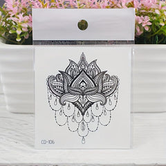 Exotic Flower Tattoos Sticker Vintage Pattern Party Favors