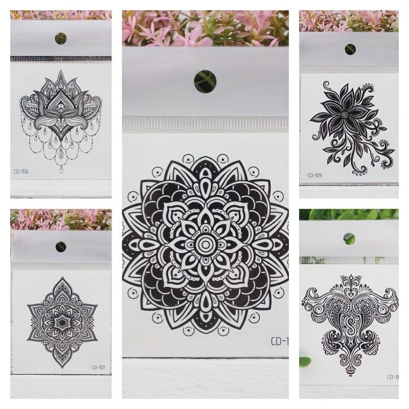 Exotic Flower Tattoos Sticker Vintage Pattern Party Favors