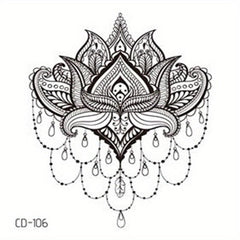 Exotic Flower Tattoos Sticker Vintage Pattern Party Favors