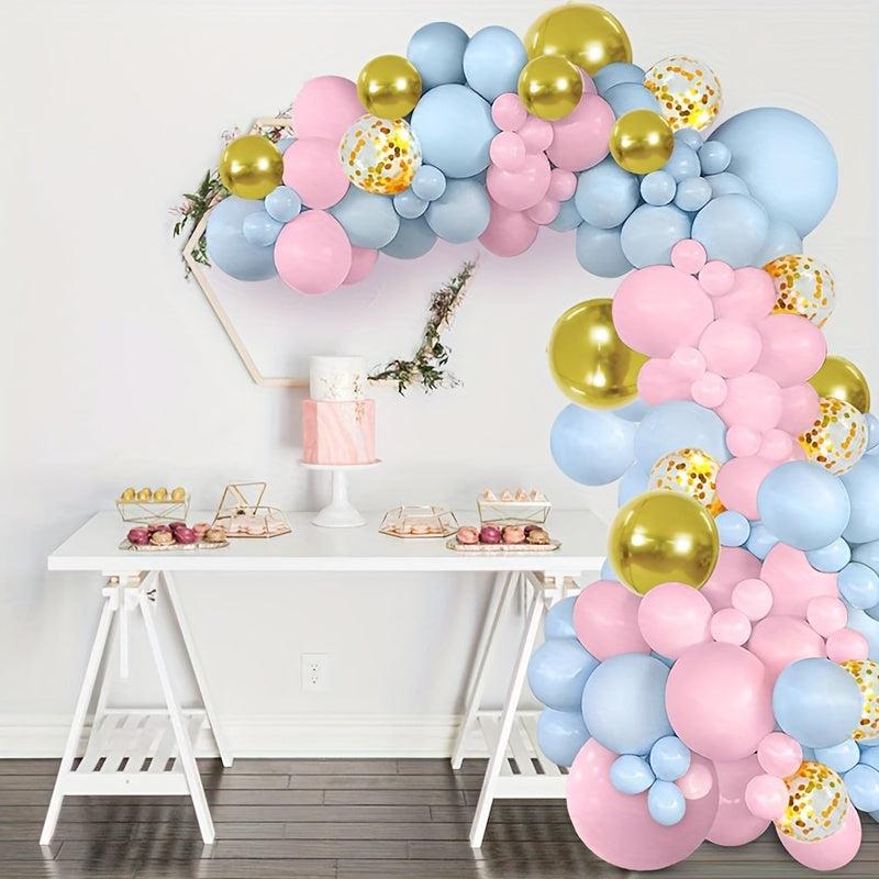 84pc Pink Golden Confetti Balloons Garland Arch Kit Wedding Birthday Party Deco