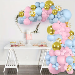 84pc Pink Golden Confetti Balloons Garland Arch Kit Wedding Birthday Party Deco