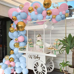 84pc Pink Golden Confetti Balloons Garland Arch Kit Wedding Birthday Party Deco