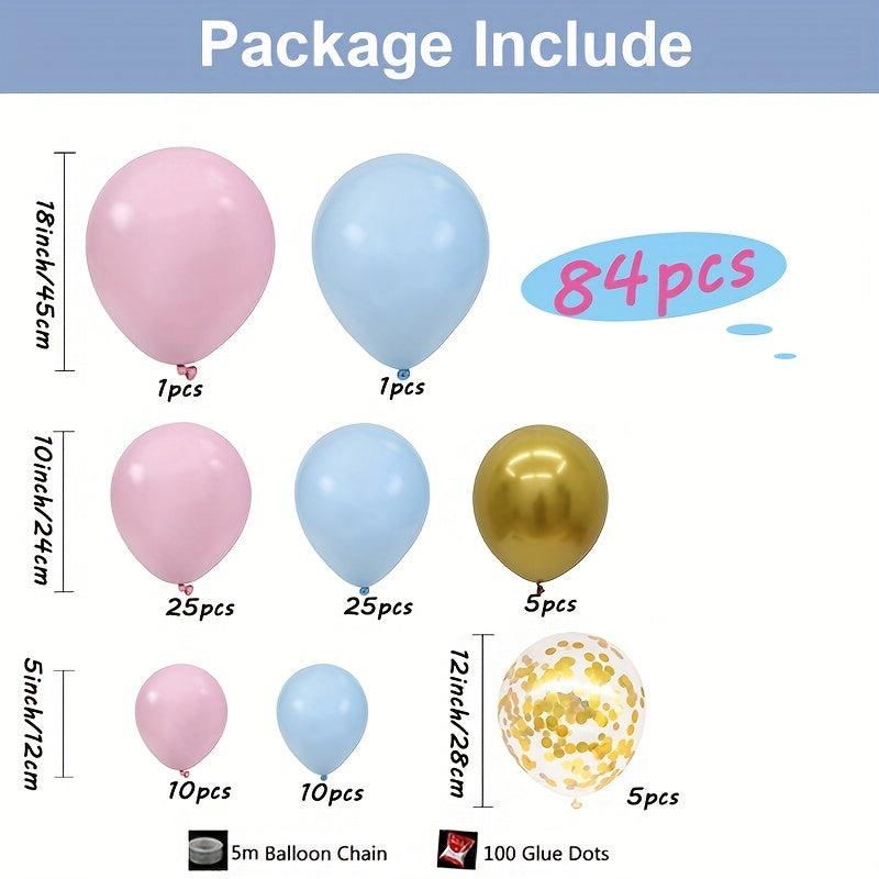 84pc Pink Golden Confetti Balloons Garland Arch Kit Wedding Birthday Party Deco