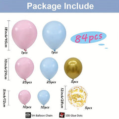 84pc Pink Golden Confetti Balloons Garland Arch Kit Wedding Birthday Party Deco