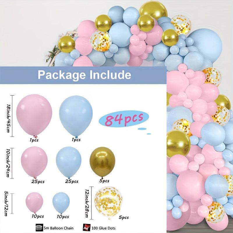 84pc Pink Golden Confetti Balloons Garland Arch Kit Wedding Birthday Party Deco