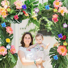 Tropical Party Decorations Palm Leaves Hibiscus Flowers for Luau Safari
