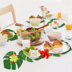 Tropical Party Decorations Palm Leaves Hibiscus Flowers for Luau Safari