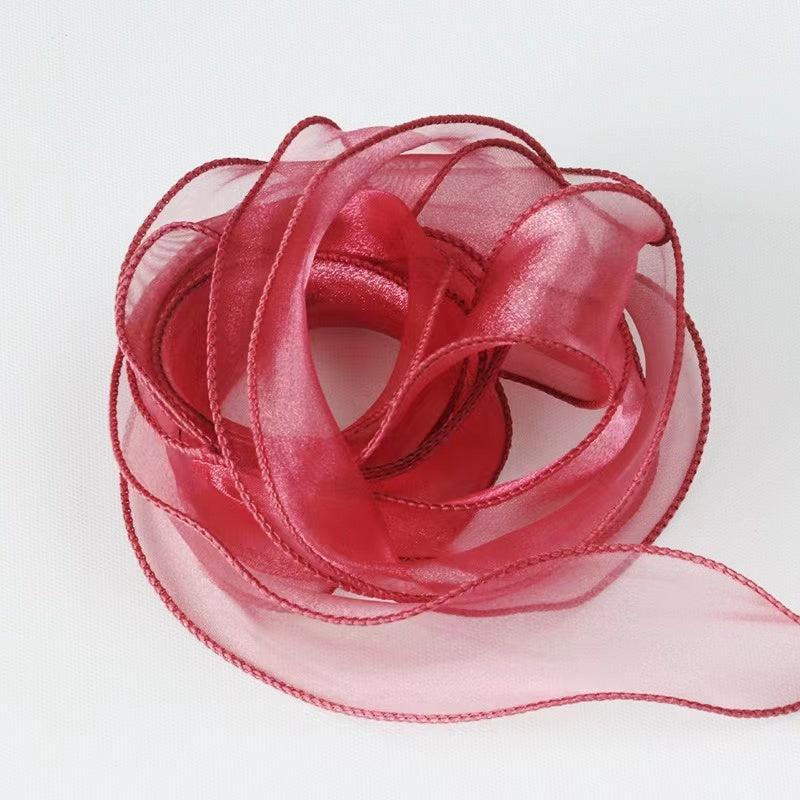 Wave Edge Silk Organza Ribbon for Hair Ornament Gift Wrapping