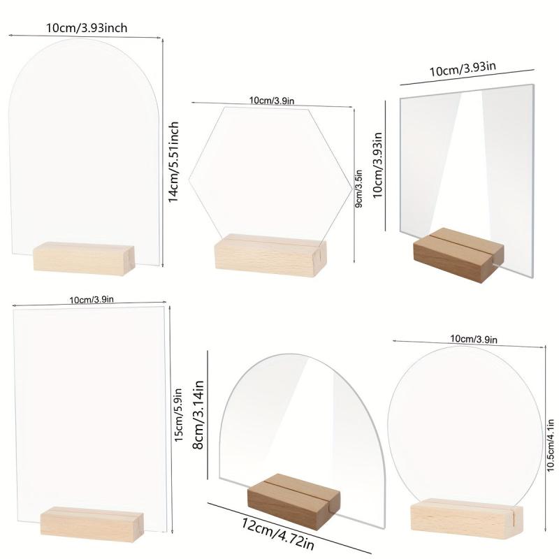 Acrylic Wedding Table Sign with Wooden Base