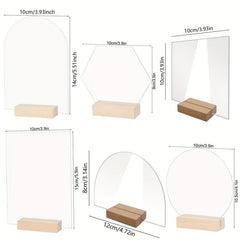 Acrylic Wedding Table Sign with Wooden Base