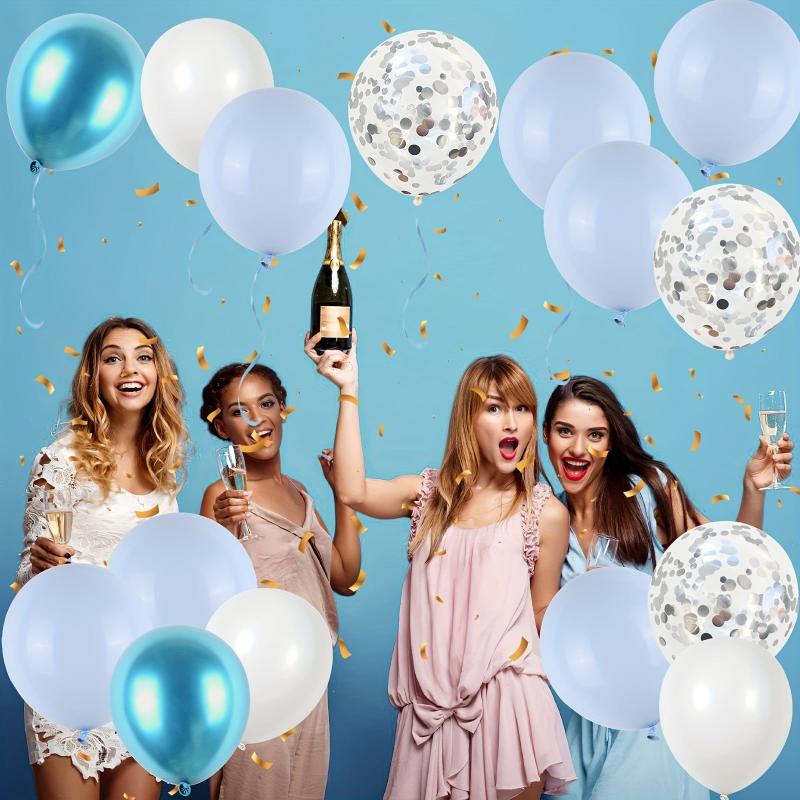 50pcs Silver Confetti Balloon Set - Metallic Balloons for Boy Birthday Baby Show