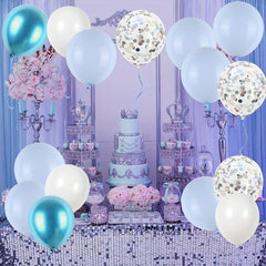 50pcs Silver Confetti Balloon Set - Metallic Balloons for Boy Birthday Baby Show