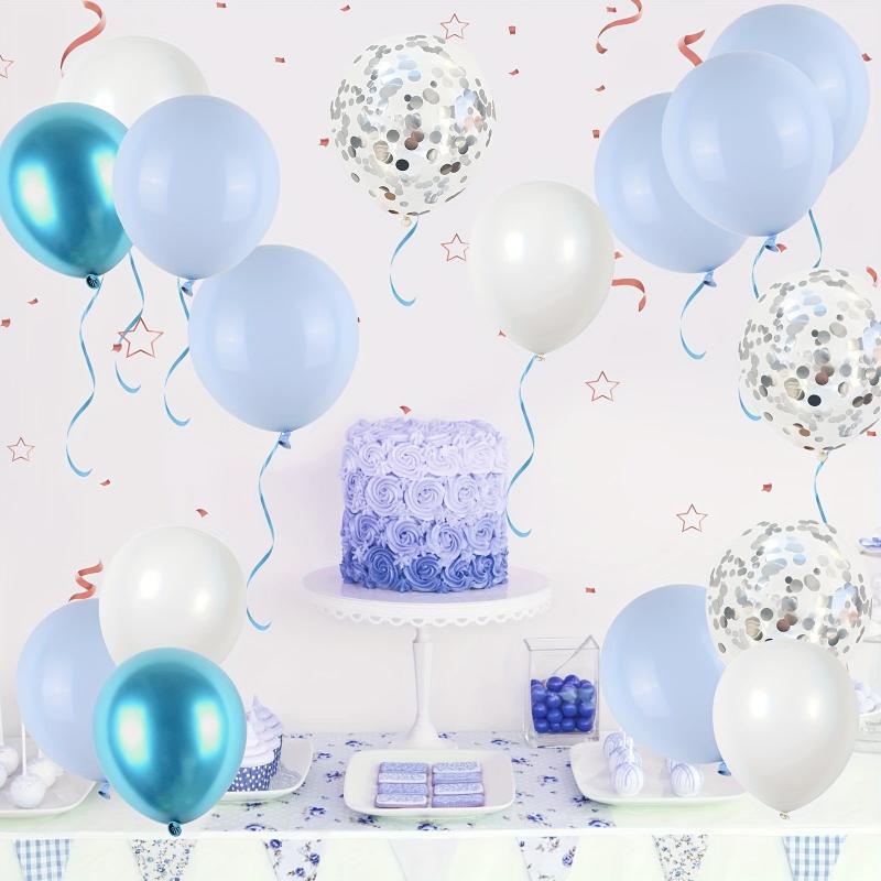 50pcs Silver Confetti Balloon Set - Metallic Balloons for Boy Birthday Baby Show