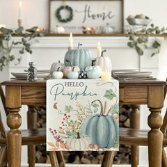 Pumpkin Leaves Fall Table Runner Kitchen Dining Decoration 33x182 cm