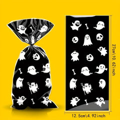 50pcs Halloween Candy Bag Small Gift Bag for Chewing Candy and DIY Baking