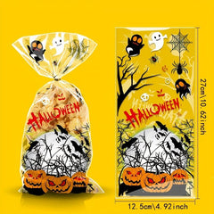 50pcs Halloween Candy Bag Small Gift Bag for Chewing Candy and DIY Baking