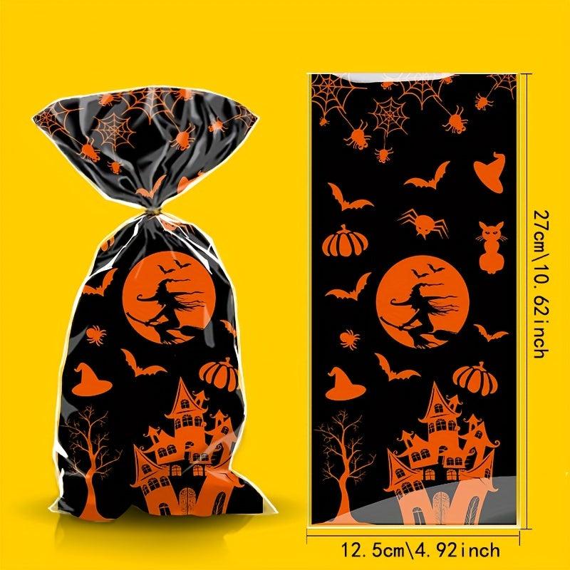 50pcs Halloween Candy Bag Small Gift Bag for Chewing Candy and DIY Baking