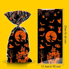 50pcs Halloween Candy Bag Small Gift Bag for Chewing Candy and DIY Baking