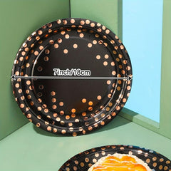 Rose Gold Dot Birthday Party Plates Set of 20