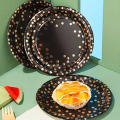 Rose Gold Dot Birthday Party Plates Set of 20