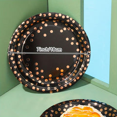 Rose Gold Dot Birthday Party Plates Set of 20