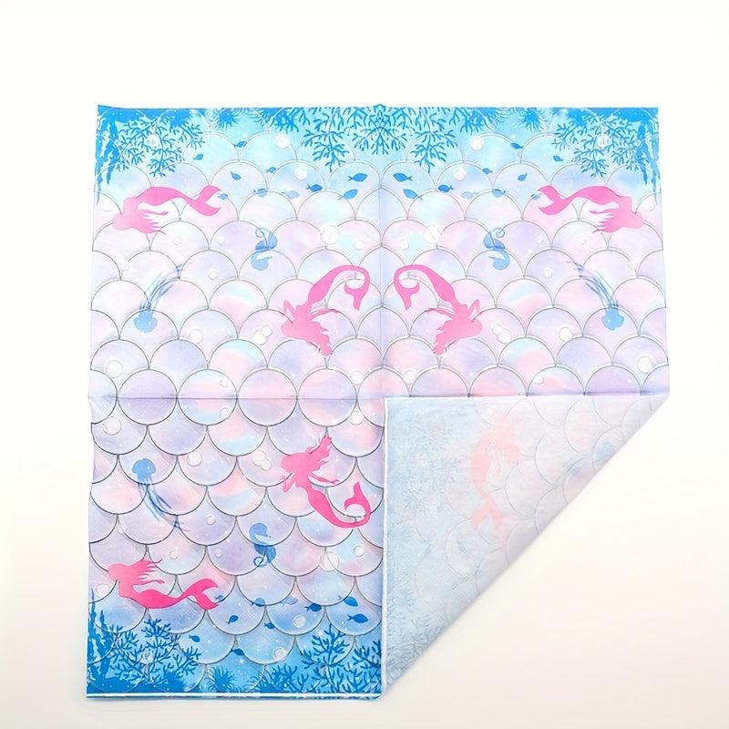 20pcs Mermaid Party Luncheon Napkins - Under the Sea Theme Disposable