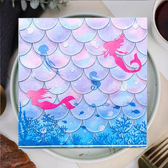 20pcs Mermaid Party Luncheon Napkins - Under the Sea Theme Disposable