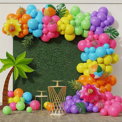 Enanal Tropical Hawaiian Balloon Floral Arch Set