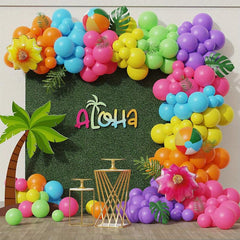 Enanal Tropical Hawaiian Balloon Floral Arch Set