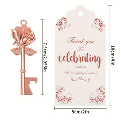30pcs Heart Crown Rose Flower Bottle Opener Set Rose Finish
