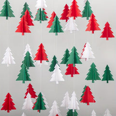 2pcs Red Green Christmas Decorations 3D Tree Garland