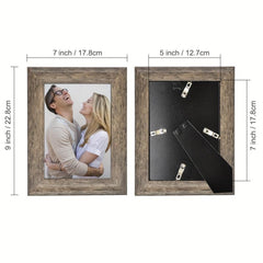 Rustic Distressed Antique Gray Wood Pattern Photo Frames